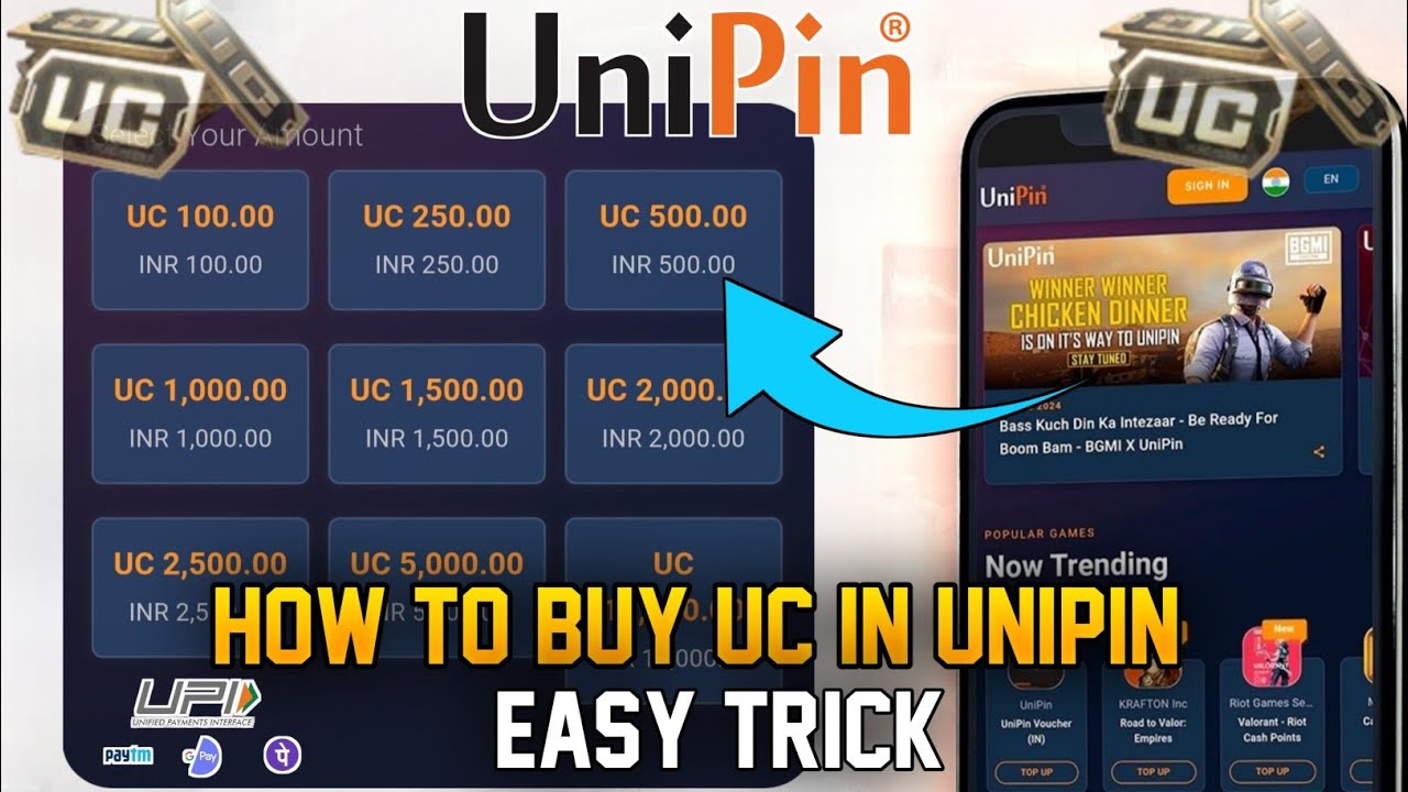 How to Purchase BGMI UC using UNIPIN BGMI